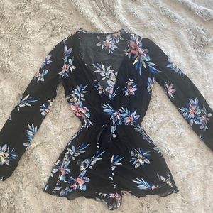 Forever 21 Long Sleeve Floral Romper